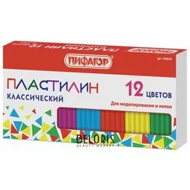 Пластилин классический 12 цветов