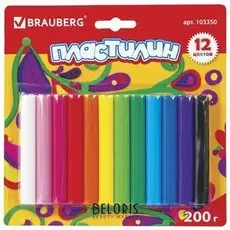 Пластилин классический 12 цветов, высшее качество