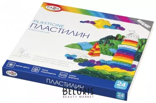 Пластилин "Классический" 24 цвета со стеком