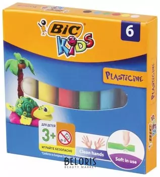 Пластилин мягкий "Kids", 6 цветов