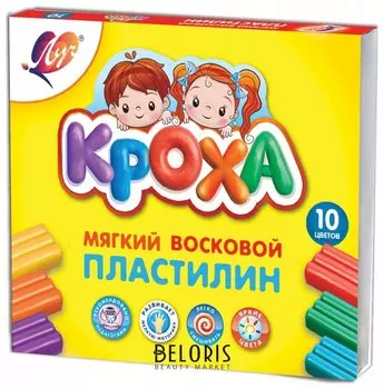 Пластилин мягкий "Кроха", 10 цветов, со стеком