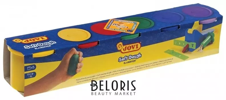 Пластилин на растительной основе JOVI, 5 цветов, Blandiver