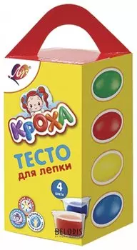 Пластилин на растительной основе Тесто для лепки 4 цвета