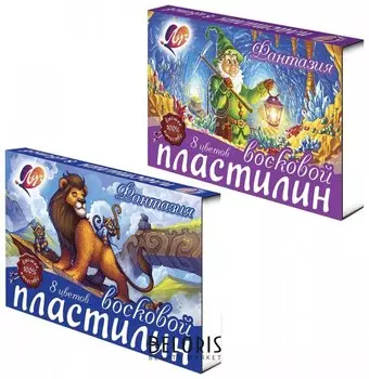 Пластилин восковой "Фантазия", 8 цветов, со стеком
