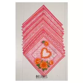 Платок носовой женский 28х28 см, 12шт, рис 18680-2 роз 100г/м хл100%