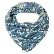 Платок женский, цвет синий/цветы, размер 70х70