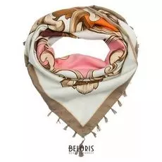 Платок женский шерстяной, цвет бежевый, размер 110х110 см