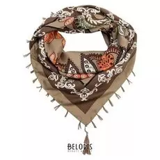 Платок женский шерстяной, цвет коричневый, размер 110х110 см