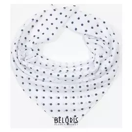 Платок женский текстильный, цвет белый/горох, размер 60х60