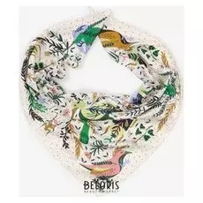 Платок женский текстильный, цвет молочный/птицы, размер 90х90