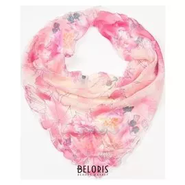 Платок женский текстильный, цвет розовый, размер 60x60