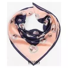 Платок женский текстильный, цвет синий/розовый, размер 90х90