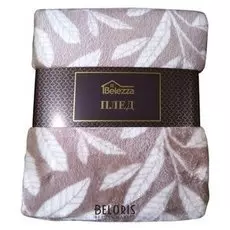 Плед 200х220 флора беж, фланель, пэ100%