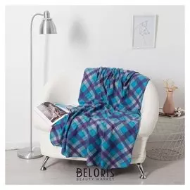 Плед бриз 120х150см, голубой, флис, 190г/м, пэ100%