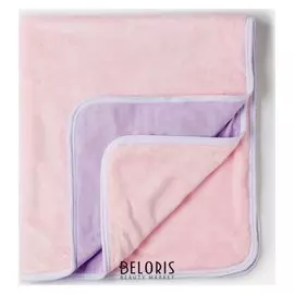 Плед детский двусторонний нежно розовый 90х100см, велсофт 260г/м пэ100%, трикотаж 140г/м хл1 45626