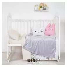 Плед "Крошка Я", 85х100 см, серый, велсофт