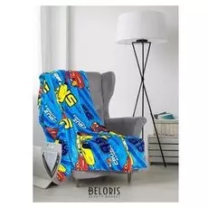 Плед "Павлинка" дисней тачки, 150х200, цвет синий, аэрософт 190 гм, пэ100%