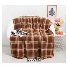 Плед Scotland 030 бежевый + экрю 140х200см флис 180г/м пэ100%