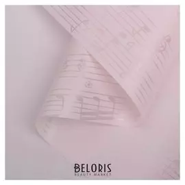 Пленка для цветов "Ноты", розовый, 58 см х 5 м