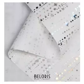 Пленка для цветов "Падающие звезды", 58 см х 5 м белый