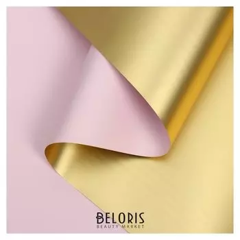 Пленка для цветов "Пленка с золотом", цвет розовый, 58 см х 5 м