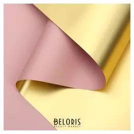 Пленка для цветов "Пленка с золотом", цвет чайной розы, 58 см х 5 м