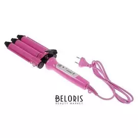 Плойка Luazon Lw-10, керамическое покрытие, 40 Вт, D=32 мм, нагрев до 180/210 °C, розовая