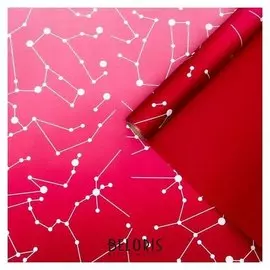 Плёнка матовая двухсторонняя "Созвездие" красный, 0,58 х 10 м