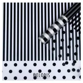 Плёнка матовая "Линии-горох" чёрный, 0,58 х 10 м