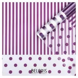 Плёнка матовая "Линии-горох" фиолетовый, 0,58 х 10 м