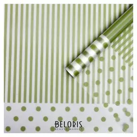 Плёнка матовая "Линии-горох" оливковый, 0,58 х 10 м