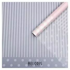 Плёнка матовая "Линии-горох" пудра, 0,58 х 10 м