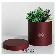 Подарочная коробка круглая, цвет бордовый, 20 × 20 х 20 см