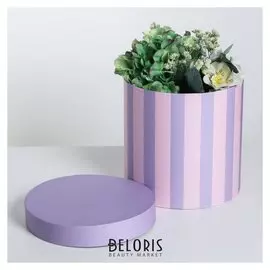 Подарочная коробка круглая «Полоски», 20 × 20 х 20 см