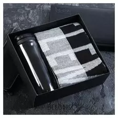 Подарочный набор "Gentlemen" термостакан, шарф 145*14 см