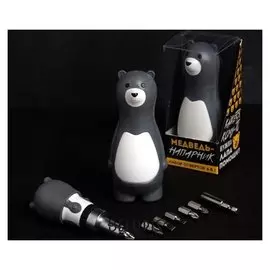 Подарочный набор инструментов "Медведь-напарник", подарочная упаковка, набор бит 7 шт, держатель для бит