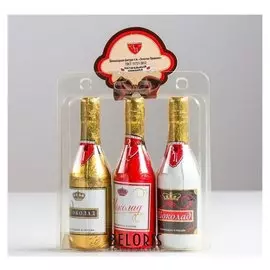 Подарочный набор из тёмного шоколада "Бутылочки", 120 г (В подарочной сумочке)