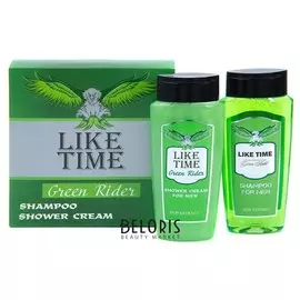 Подарочный набор мужской Green Rider: Шампунь + крем-гель для душа