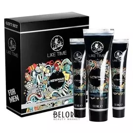 Подарочный набор мужской Newman: Крем для бритья + бальзам после бритья + шампунь-гель для душа 2в1