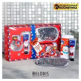 Подарочный набор "Счастья в новом году!": гель для душа, крем для рук, маска для сна, полотенце