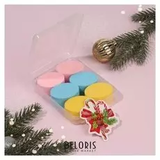 Подарочный набор спонжей для макияжа, 6 предметов, в футляре, с открыткой