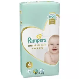 Подгузники комплект Pampers "Premium Care", Размер 4 (9-14 кг)