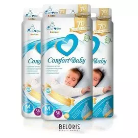 Подгузники ультратонкие Likeline, M 6-11 кг, 7D, 56 шт. (Принт зверушки)