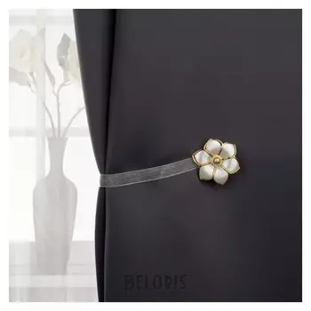 Подхват для штор «Цветок», D = 5,5 см, цвет белый