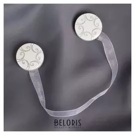 Подхват для штор «Круг с узорами», D = 3,7 см, цвет белый