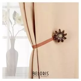 Подхват для штор «Ромашка», D = 6 см, цвет коричневый/золотой