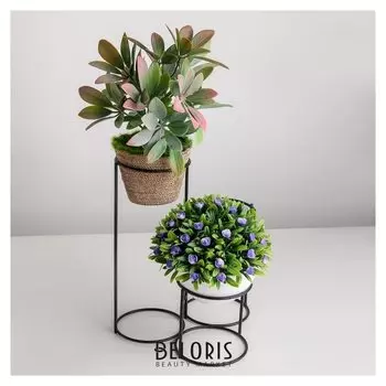 Подставка для цветов «Каскад», 18×17×22 см, цвет чёрный