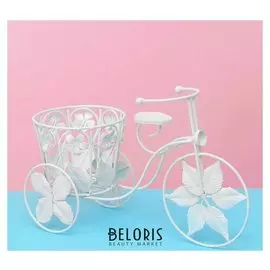 Подставка для цветов "Велосипед" корзинка с лепестками (D-12.5см) 13*35*21 см