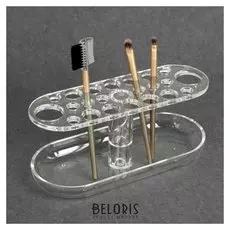 Подставка для кистей и пинцетов, 22 секции, 18 × 8 см, цвет прозрачный