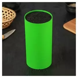 Подставка для ножей 22х11 см "Нео", с наполнителем, покрытие Soft-touch, цвет зелёный